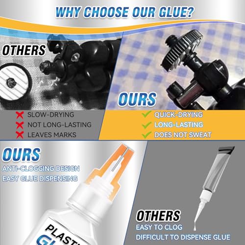 Plastic Glue for Models & Miniatures, Strong Bond, 60g Total (2×30g)