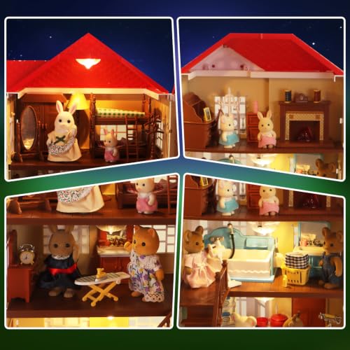 BananMelonBM Kid Toys Family Cozy Cabin Country Home Playset