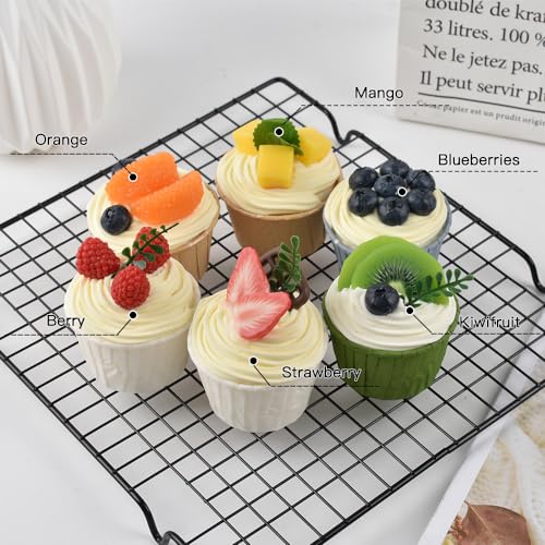 Fake Cupcake Simulation Sprinkle Artificial Food Cake Mixed Model Kitchen Decoration 6 pcs (Set C) - style: Set C