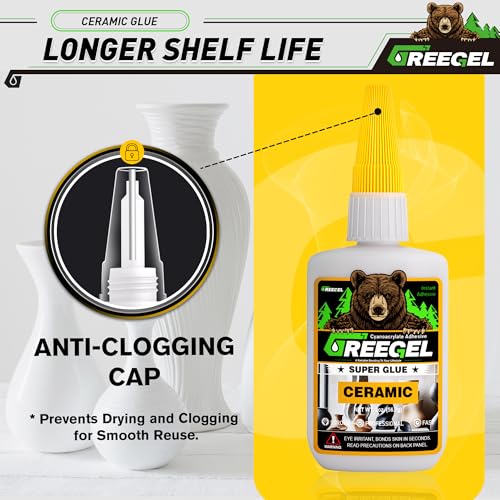 Ceramic CA Glue, Porcelain Clear Super Glue for DIY & Repairs, 4 oz - size: 4 Ounce, style: Ceramic Super Glue