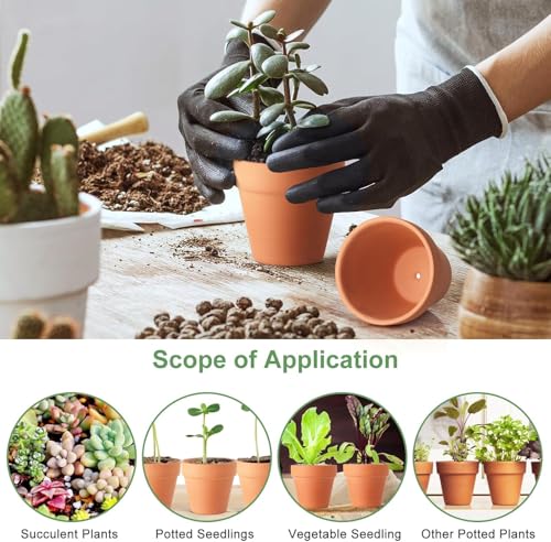 24 Pack 3 Inch Terracotta Pots, Mini Clay Pots with Drainage Holes