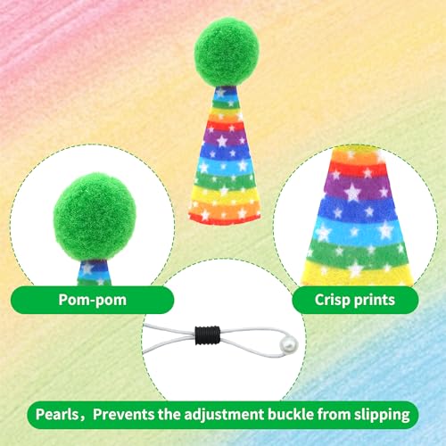 12 Pcs Mini Party Hats for Animal Figures Felt Tiny Birthday Party Hats with Pom Poms Little Resin Animal Toys Hat