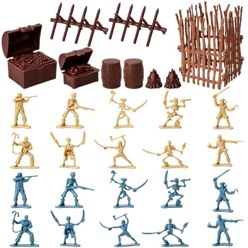 ONEST 32 Pieces Pirate Action Figures Playset Pirate Party Favors Table Decorations - style: 32 Pieces