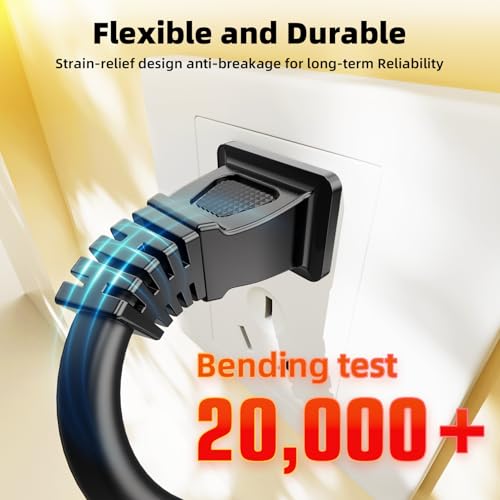 1ft 2-Prong Power Extension Cord Black, 1-Pack NEMA 1-15P to 1-15R - style: Normal Plug-1PACK