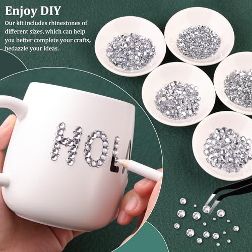 Resin Rhinestones for Crafting with B7000 Jewelry Glue, 2 Boxes Silver Clear Flatback Crystals with 3Pcs 10ml Glue for Bedazzling Crafts DIY Nail Art Makeup，Gems for Clothing Shoes - color: Silver Clear, size: 2 Small Pack with Glue