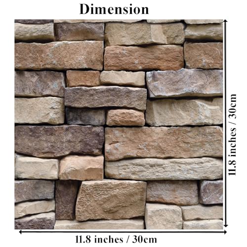 3D Wall Panels Peel and Stick, 10PCS Self-Adhesive Brick Wallpaper