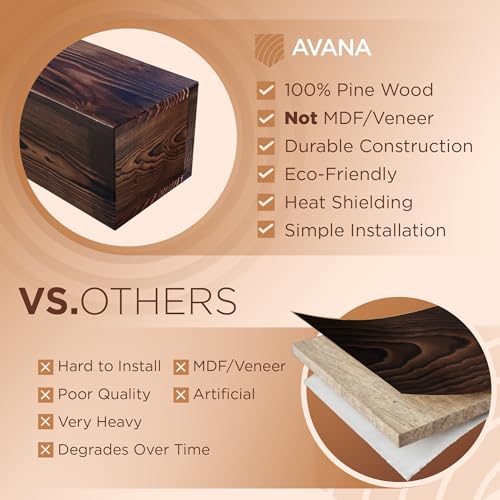 Avana Rustic Fireplace Mantle Shelf 60 Inches for Home Decor/Wall Decor - Handcrafted Wood Shelf for Wall - Decorative Fireplace Mantel Shelf - Farmhouse Mantle Decor 60 X 8 X 5 - Rustic Brown - color: Rustic Brown, size: 60 X 8 X 5
