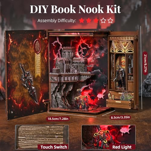 CCCDF Book Nook Kit, DIY Miniature Dollhouse Sword of Fire Magic - color: Sword of Fire