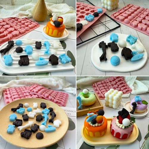 2PCS Golf Ball Chocolate Mold 32 Cavities Golf Ball Sports Silicone Candy Molds Golf Bags Shirts Golfer Shapes Ice Cube Molds Golf Mould for Chocolate Candy Fondant Jello Sugar Baking Cupcake Decor - color: Pink