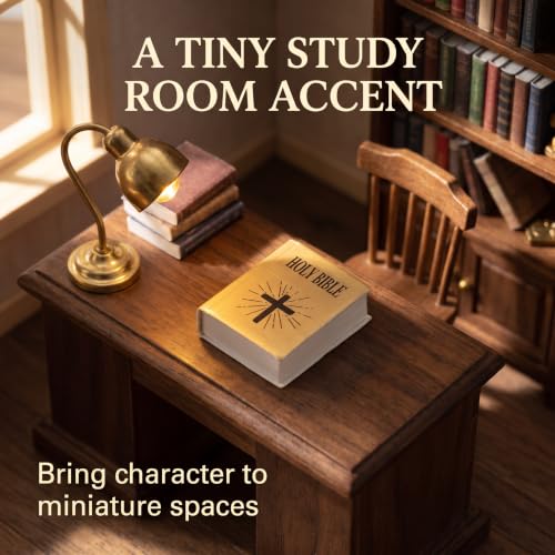 1Pc Mini Bible Pocket Book 1/12 Dollhouse Miniature Book Bookshelf Bedroom Library Accessories，Dollhouse Furniture, Dolls and Accessories