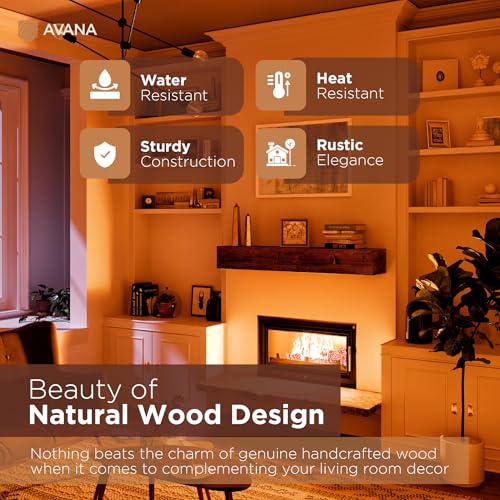 Avana Floating Fireplace Mantel - Natural Wood Mantles for Over Fireplace - Handcrafted Mantel Farmhouse Floating Shelf - Mounted Fireplace Wood Mantle - 48 X 8 X 5 Inches - Rustic Traditional - color: Rustic Traditional, size: 48 X 8 X 5