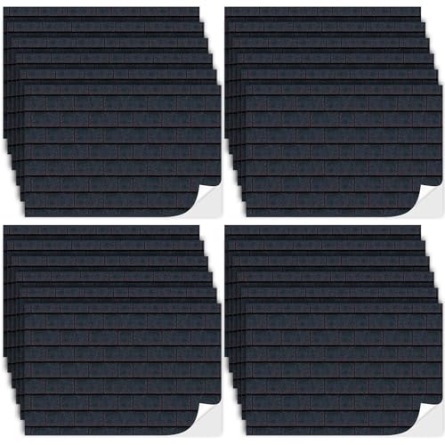 Flutesan 24 Pcs Miniature Dollhouse Wallpaper, Black Shingles - style: Black Shingles