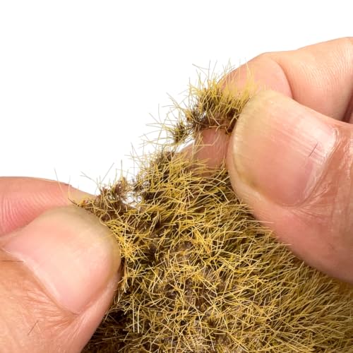 Miniature Model Grass Tufts & 8mm Static Grass Sheets for Diorama - 3.27x2.17 Inch Terrain Scenery for Railway, Train, Car Diorama & Miniature Scene Models (Straw Yellow) - color: Straw Yellow