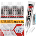 INSOIA B7000 Bedazzling Glue Tool Clear, 10 x 15ml Precision Tip - size: 15g*10pk,1 dbl-end pen,1 wax pencil,1 tweezer