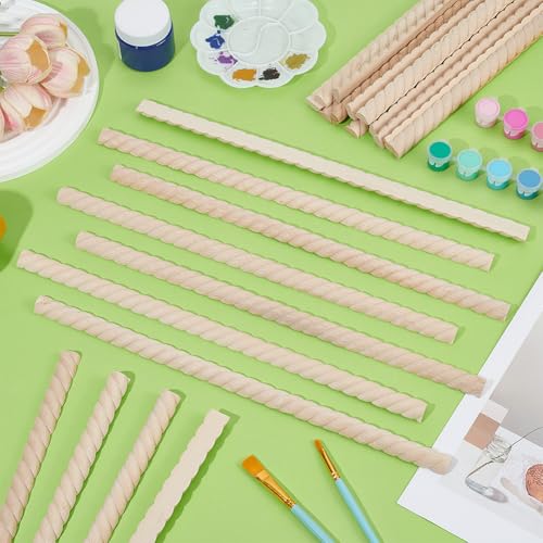 OLYCRAFT 25Pcs 3D Decorative Wood Trim Molding Twisted Unfinished DIY Trims 15.8 Inch Half Wooden Trim Molding Decorative Wood Trims for Home Wall Door Border Ceiling Cabinet Window - style: Twisted