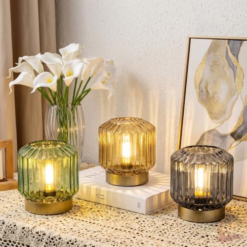 MJ PREMIER Battery Operated Lamp, Small Cordless Lamp with Timer Amber - color: Amber