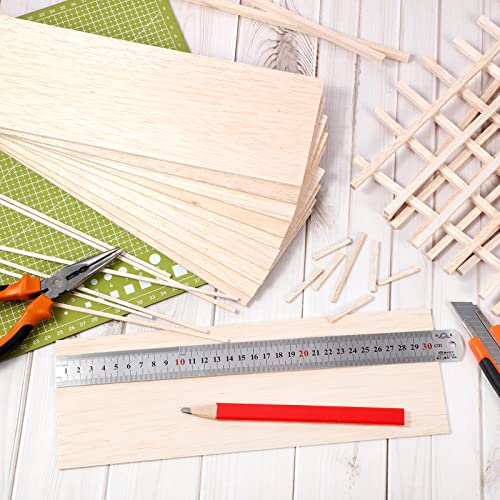 Namalu 20 Pack Unfinished Balsa Wood Sheet DIY, 12 x 4 x 0.12 Inches-3 mm - size: 20 Pack - 12 x 4 x 0.12 Inches-3 mm