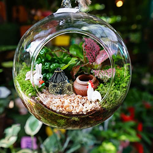 8 PCS Mini House Figurines, Miniature Village Hut Figurine, Fairy Garden Cottage Ornaments Accessories for DIY Bonsai, Succulent Planting, Terrarium, Flower Pot Decor