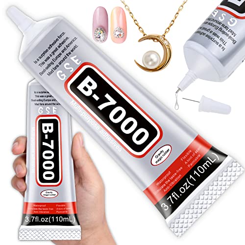 B7000 Rhinestones Glue for Crafts, 110ML Glue of Diamond Jewelry 3.7fl.oz Clear B-7000 Super Jewelry Glue Transparent Industrial Adhesive for Fabric Phone Repair Jewelery Making Crystal Gem - color: 110 ml/ 3.7oz