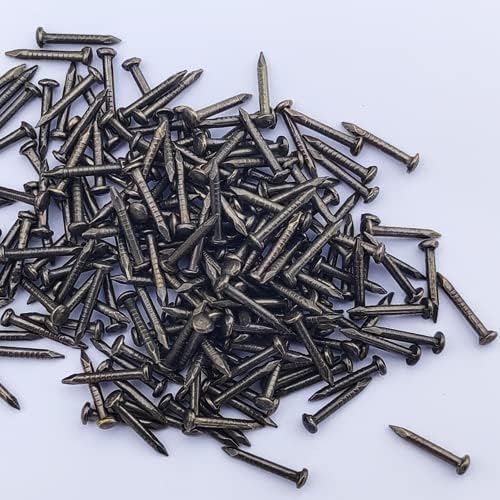 Tiny Wooden Nails for DIY Craft Projects, Antique Drawer Repairing, Mini Boxes Decorative Accessories[Set of 200pcs] (1×10mm, Bronze) - color: Bronze, style: 1*10mm