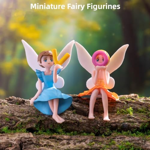 4Pcs Mini Fairy Figurines Set, Fly‑Wing Girl Fairy Accessories
