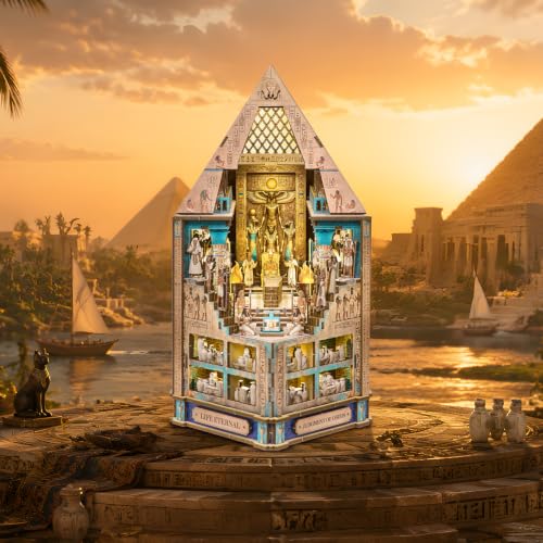 TOYQI Book Nook Kit for Adult, DIY Miniature Dollhouse Kit, Pyramids Model - color: Life Eternal