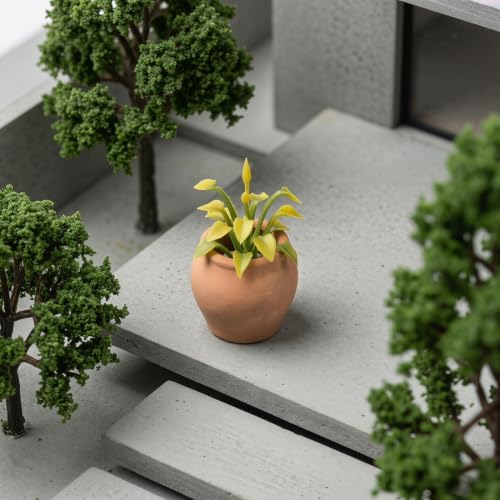 8Pcs Mini Ceramic Pot Clay Mini Water Pots for Bonsai Orange 0.9In