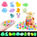 100 Pcs Luminous Mini Resin Animals, Tiny Miniature Sea Animal Figurines Glow in Dark for Crafts Landscape Miniature Garden Decor Accessories, Small Duck Frog Dog Turtle 10 Combinations