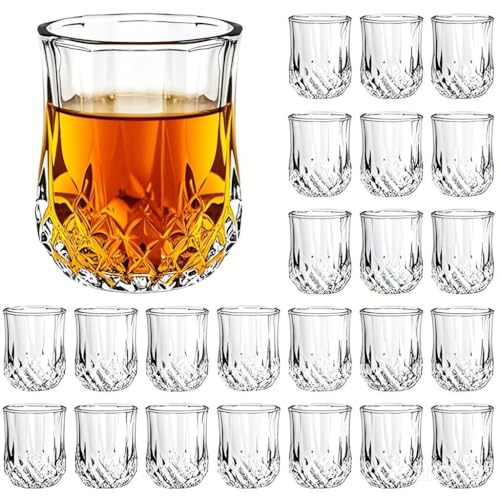Shot Glasses Set of 24-1.5oz Small Mini Shot Glasses Classic Whisky Vodka Tequila Sherry Brandy Cordial Mini Snifters Glasses For Parties Bars