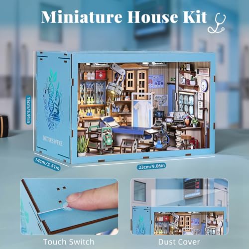 fifijoy Book Nook Kit - DIY Miniature House Doctors Clinic Dollhouse Kit for Adults, Book Nook Tiny House Bookshelf Decor Creative 3D Wooden Puzzle, Gifts for Family, Friends (Doctor's Office) - color: Doctor's Office
