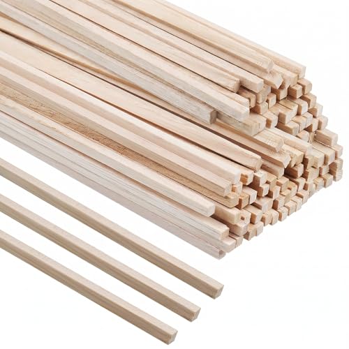 160 Pcs Balsa Wood Strips 1/8 x 1/8 x 12 Inch - size: 1/8 x 1/8 x 12 Inch