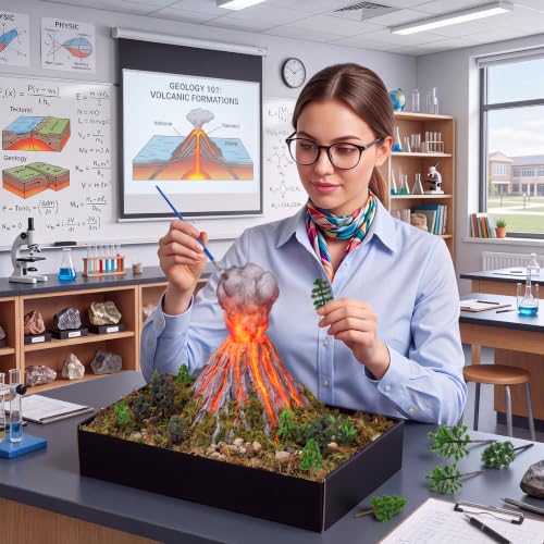 Teyva Daily 48 Pcs Volcanic Diorama Kit Project Box Set DIY Volcanic - color: Multicolor