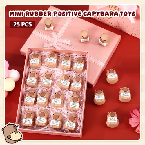 Gejoy 25 Pcs Mini Rubber Capybara Toys Positive Mini Capybaras Figures - style: Capybara