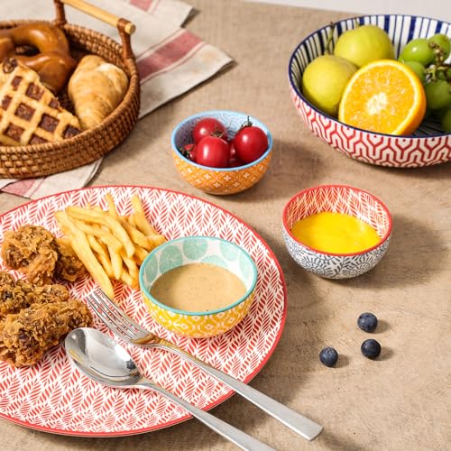 Selamica Ceramic 4 OZ Dipping Bowls Set of 6, Assorted Colors - color: Assorted Colors, size: 3.5 Inch