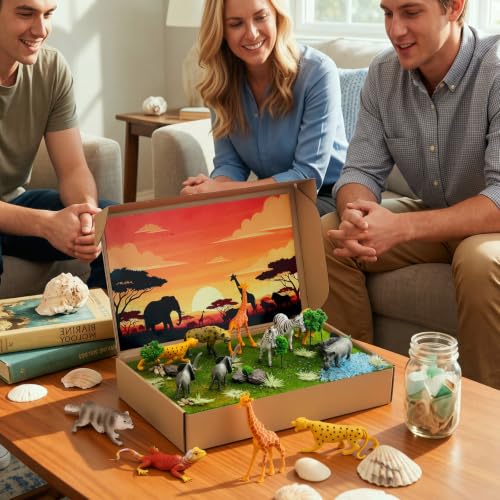 Teyva Daily 48 Pcs Grassland Diorama Kit Habitat Project Box Set Grassland - color: Grassland