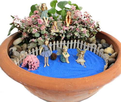 CUIWEI 6 Pcs Mini Garden Figurines Miniatures Fairies Decor for Fairy Outdoor Lawn Yard Home Decoration Indoor Lovely Vintage Resin Fairy Accessories - style: Art Deco
