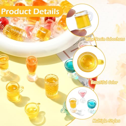 DanLingJewelry 45Pcs Miniature Wine Glasses Set Mini Cocktail Beer Juice Tea Beverage Glasses Drink Cups for Dollhouse Decoration Mini Wine Bottles