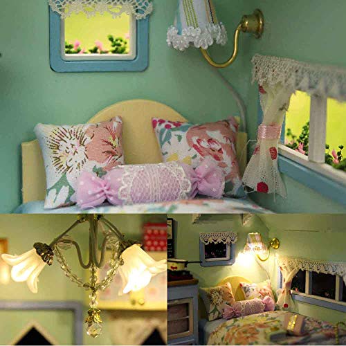 MAGQOO Wooden Dollhouse Miniature with Furniture DIY Dollhouse Kit DIY House Kit Tiny House Kit with Voice Control and Music Movement 1:18 Scale Creative Room Idea(Time Travel) - color: Time Travel