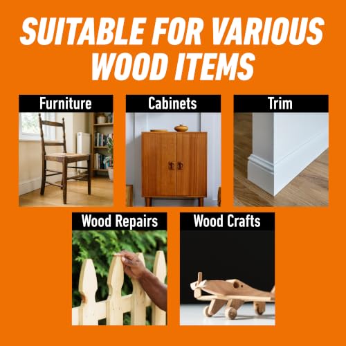 Gorilla Wood Glue, Water Resistant, Natural Color, 4 oz Bottle, 2-Pack - style: Original