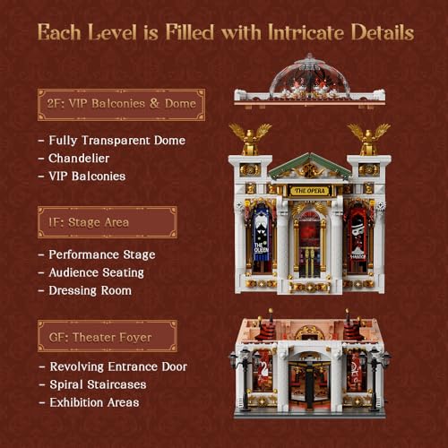 PANTASY Vintage European Grand Theater Building Set for Adults - size: The Opera