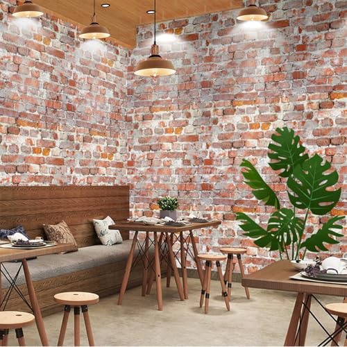 16 PCS Miniature Mini House Floor Tiles Self Adhesive Floor Tiles Faux 3D Brick Wall Paper Sticker for Mini House Decoration, 3.94 Inch (Red Brick A) - color: Red Brick a