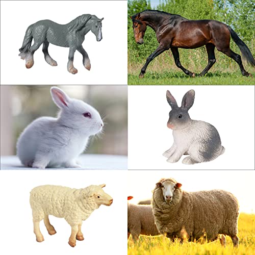 SIENON 15Pcs Farm Animal Figures Toys Realistic Mini Farm Animal Figurines, Farm Barn Animals Playset, Miniature Farm Animal Cake Topper Ornaments for Easter Egg Fillers Birthday Animals Theme Party - size: 15 Pieces Mini Farm Animals