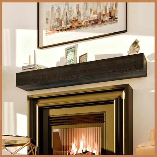 Avana Rusticfireplace Mantel - Mounted Mantles for Over Fireplace - Farmhouse Fireplace Mantle Shelf 60 Inches - Handcrafted Wood Fireplace Mantels - Fireplace Mantels 60 Inches X 8 X 5 - Espresso - color: Espresso, size: 60 X 8 X 5