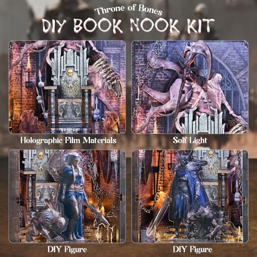CCCDF Throne of Bones Book Nook Kit, DIY Miniature House with LED - color: Throne of Bones