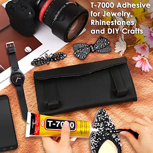 Upgrade T-7000 Black Adhesive Glue, Cridoz 110ml Waterproof Jewelry Glue Precision Craft Adhesive for Cell Phone Screen Repair Glass Wood Crafts Metal and Stones - color: Black