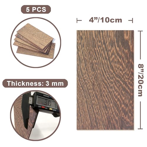 Wenge Wood Sheets 1/8" Thick, 4x8 inch Lumber Veneer Pieces Planks Thin Blank Board for Craft Decor and Art by Craftiff