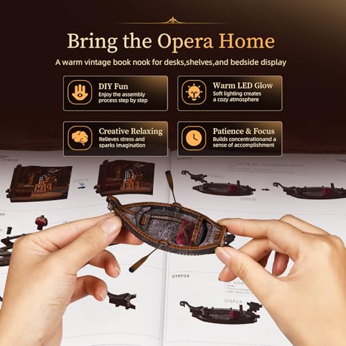 MiniCity Phantom of the Opera DIY Book Nook Kit for Adult, 3D Wooden Puzzle