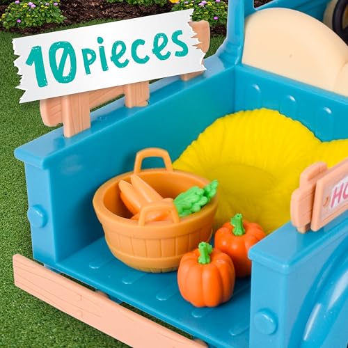 Honey Bee Acres Buzzby Farm Truck - Mini Doll Figure, 10 Pieces - Ages 3+ - style: Farm Truck