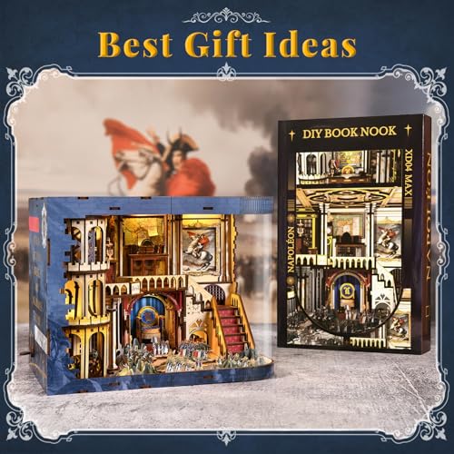 CCCDF Napoleon Book Nook Kit, DIY Miniature House with LED - color: Napoleon