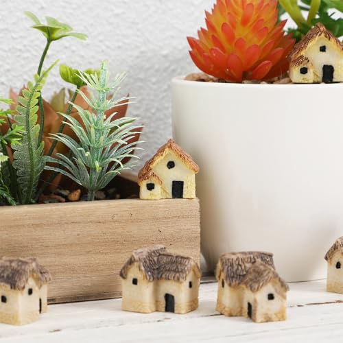 BESPORTBLE Mini House Ornament Set House Model Micro Landscaping Decor 12 pcs Miniature Village Houses for Garden Patio Yard Balcony Fairy Garden Scene Layout